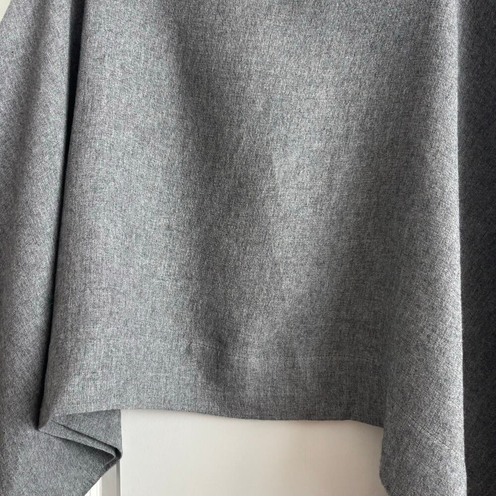 NWT ZARA MANTECO Wool Blend Oversized Cape Grey High Neck Poncho Coat Wrap M - Picture 4 of 12